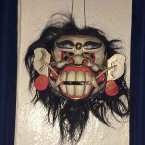 Balinese Monkey Mask the Monkey General carved wood Indonesian Wall art
